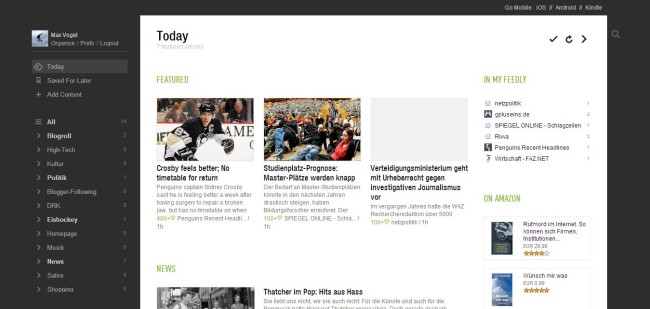 Feedly Screenshot